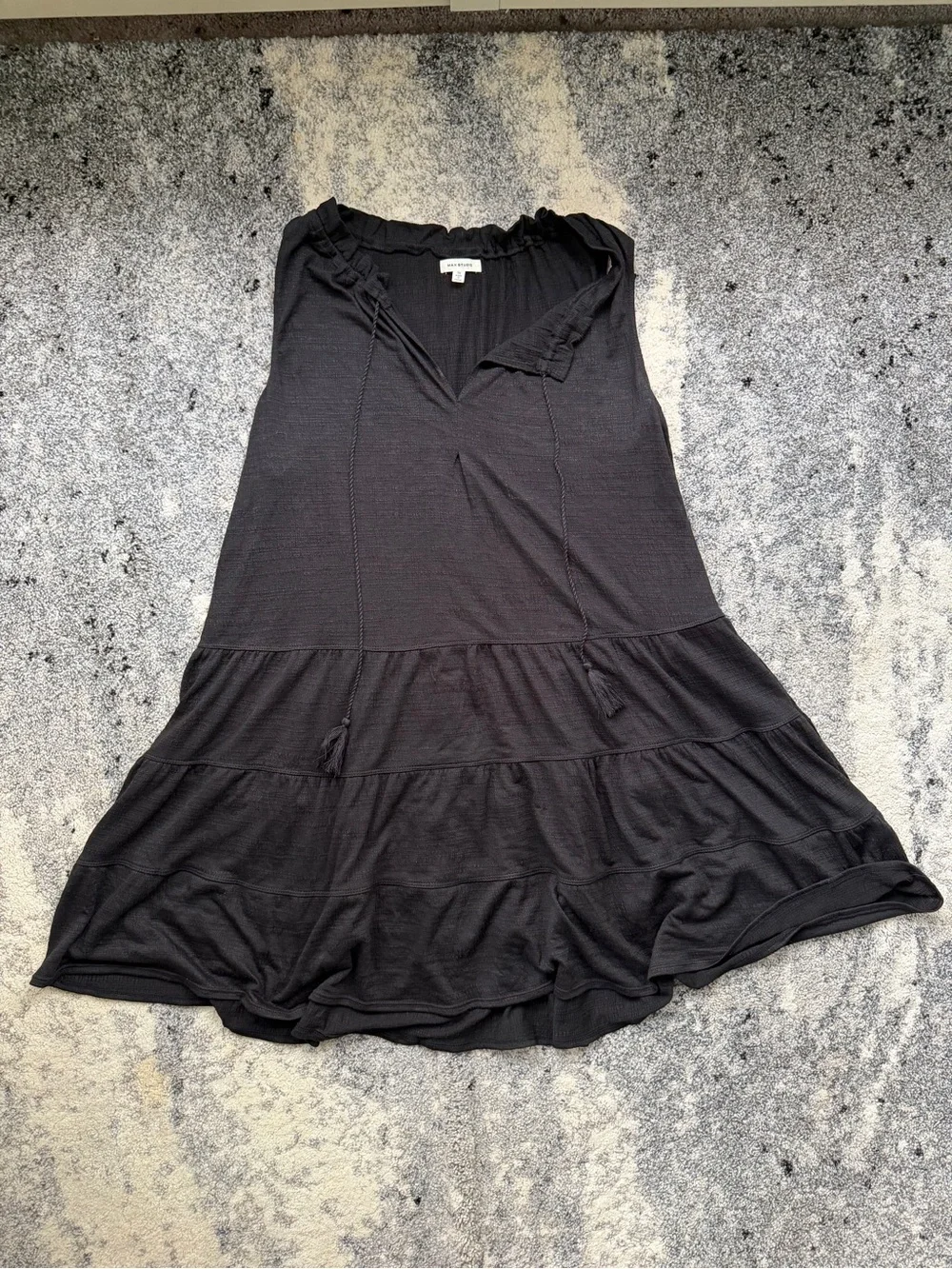Max Studio Black Textured Sleeveless Dress